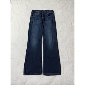 American Eagle Jeans Womens‎ 4 Short Blue Dark Wash Slim Boot Low Rise 28x29